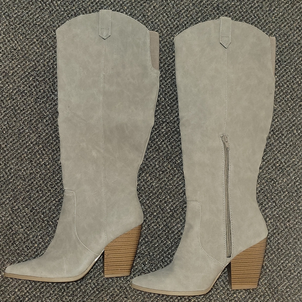 Stylish Gray Knee-High Women's Boots
